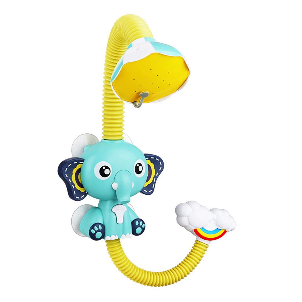 Cute Electric Elephant Water Pump with 360 Degrees Adjusted Hose Baby Bath Shower Head Spout Rinser Kids Shower Toys 7