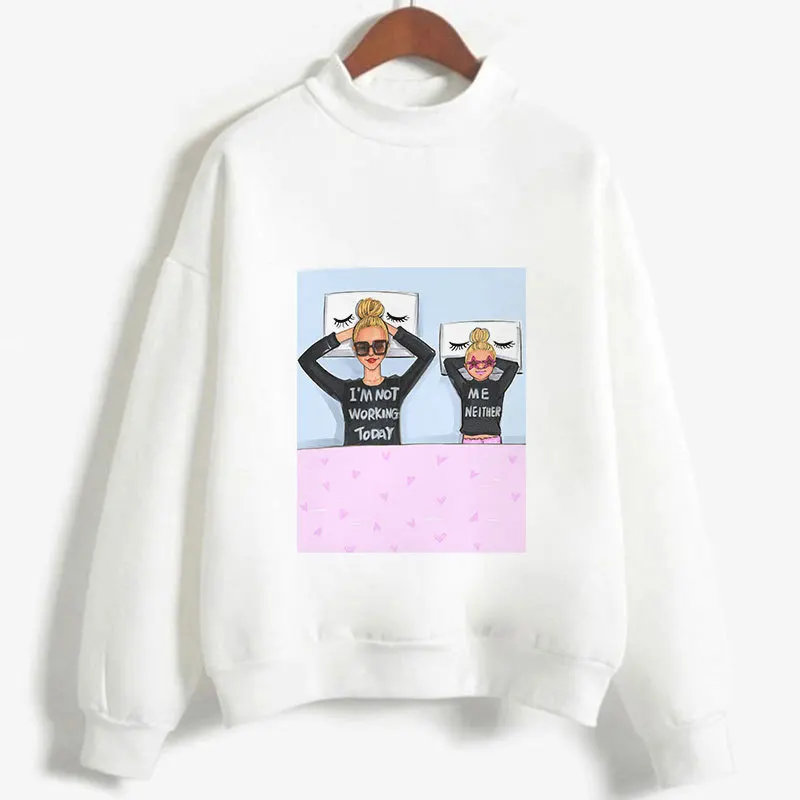  New Autumn Winter Hoodies Sweatshirt Lovely Ladies Flowers Print Long Sleeve White Sweatshirt Haraj