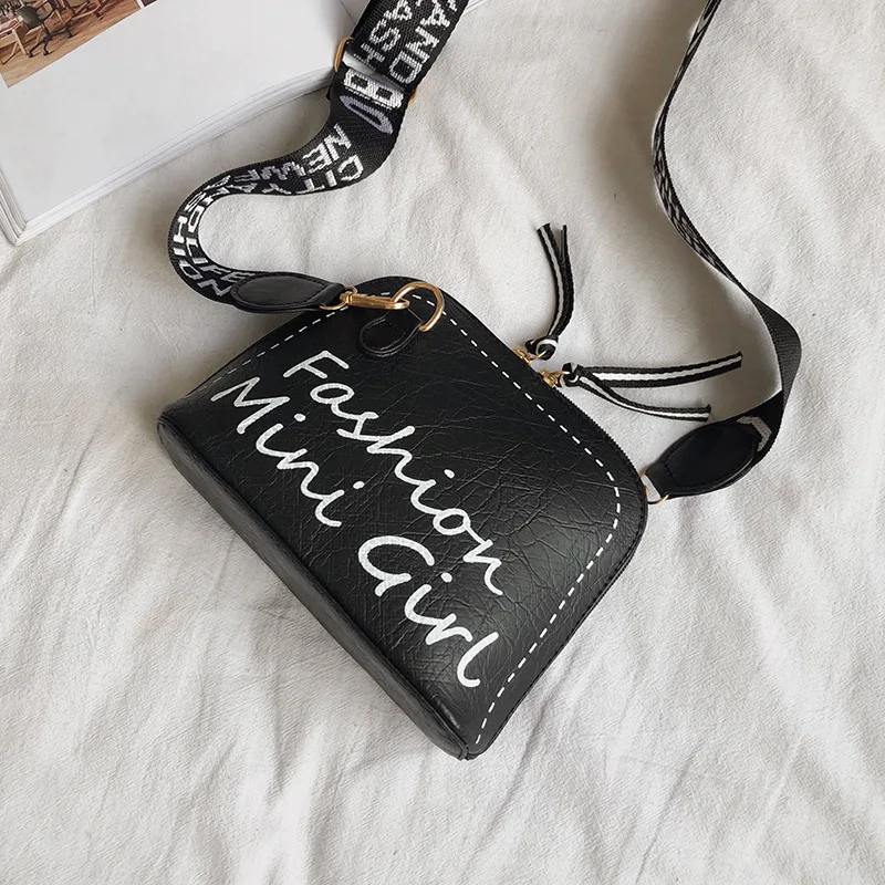 

2019 New Style PU Handbag Sweet Meishun Shell-Type Tassel Bag Women's Lettered Zipper WOMEN'S Cross-body Bag