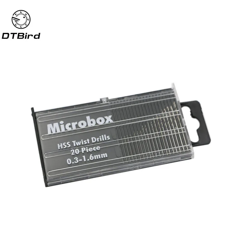 20Pcs Mini Drill Bit Set HSS Micro Twist 0.3mm-1.6mm Model Craft With Case Repair Tools Tiny DT6 | Инструменты