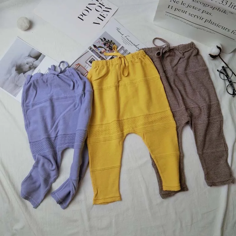 

Autumn and Spring Thin Style Is Very Soft Baby Boys Girls Harem Pants Warmer Elastic Cotton Fleece Woolen Pants