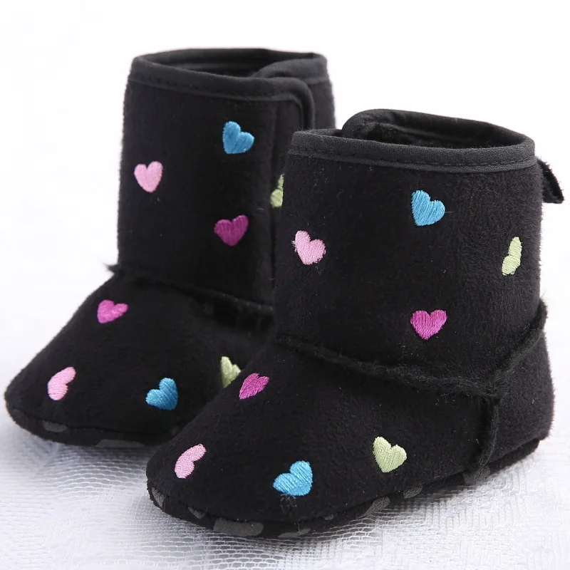 

Winter Models 0-1-Year-Old Baby Girl Shoes Soft Bottom Heart Shape Warm Hight-top Snow Boots Babies' Toddler Shoes