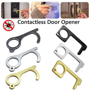 

Portable Press Elevator Tool Hygiene Hand Antimicrobial Alloy EDC Door Opener Door Handle Key Metal Portable Door Opener