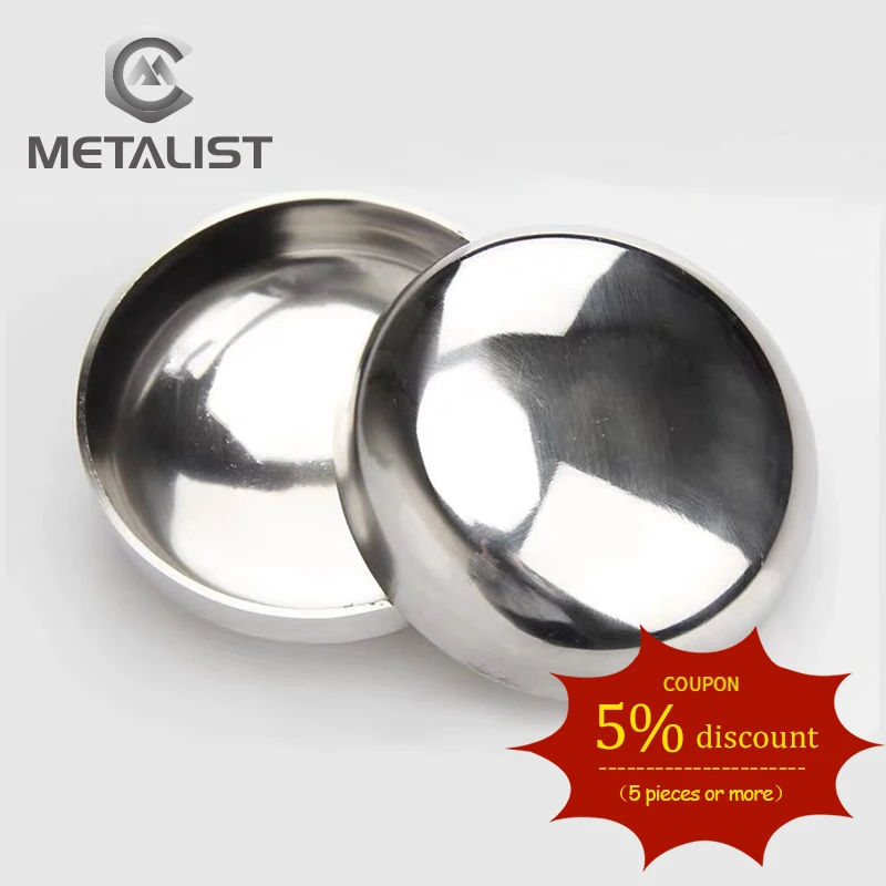 METALIST High Quality 25mm-89mmOD SS304 Stainless Steel Sanitary Welding End Cap Pipe Fitting thickness 1.5mm For Homebrew