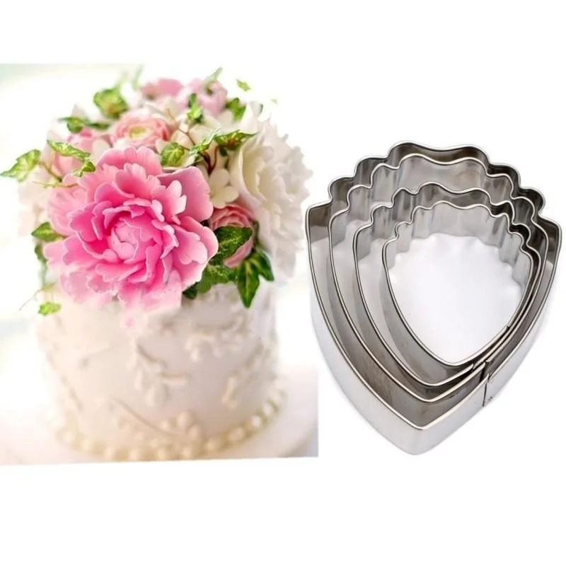 4pcs Sugar Baking Mold Peony Flowers Cake Fondant Plunger Cutter Decorating Kitchen Tool | Дом и сад
