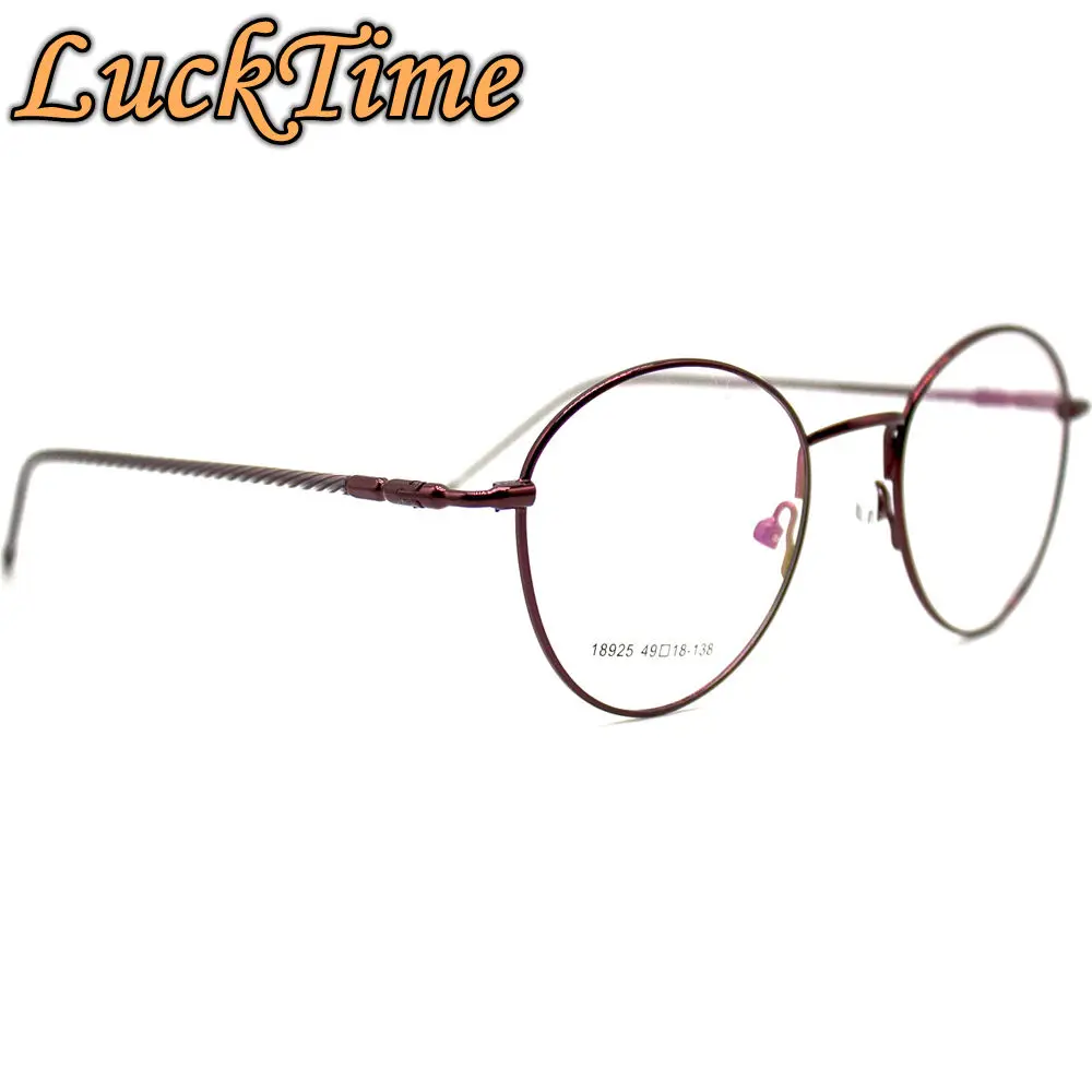 LuckTime модные женские очки из сплава, оправа ретро круглые очки для близорукости, оправы для оптических очков, женские#18925