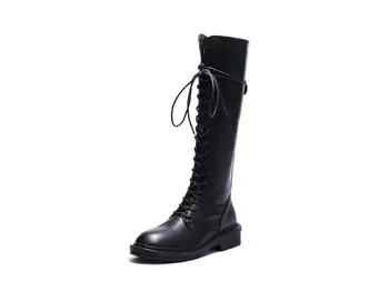 

Brand Woman Boots Femme Bootie Female Booti Damen Botas 2020 Mid -Calf Boots Genuine Leather Shoes Long Boots For Winter