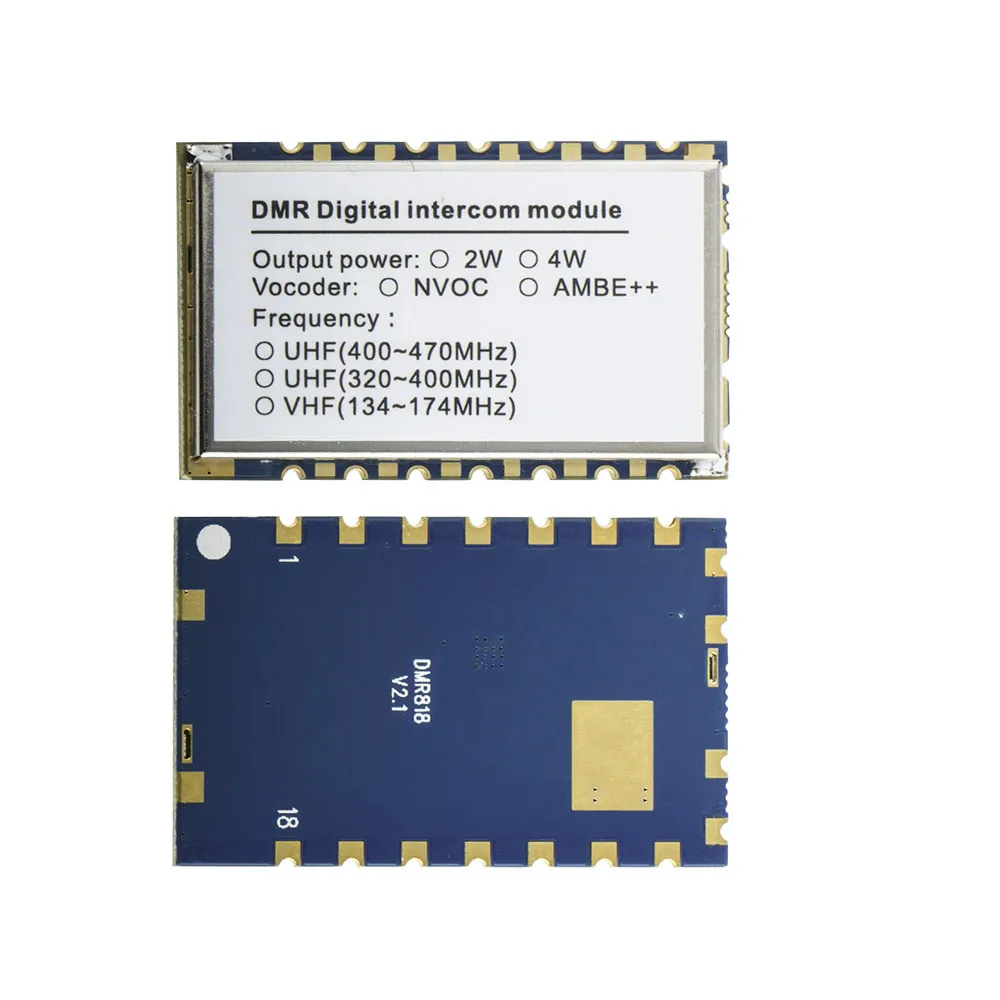 10 шт. DMR818-NVOC UFH 400-480 МГц/VFH 134-174 МГц/320-390 МГц все-в-одном цифровая рация 2 Вт |