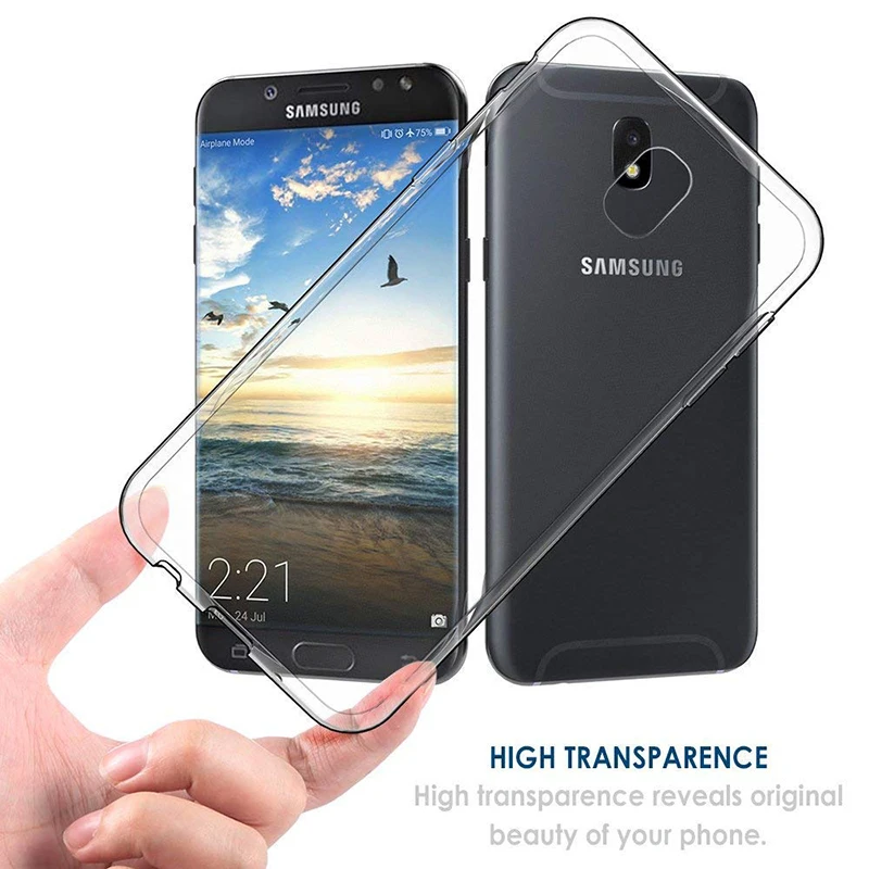 360 защитные задние Чехлы для Samsung Galaxy J7 2017 европейская версия Прозрачная мягкая