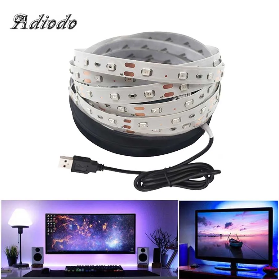 5 в USB мощность светодиодные полосы света 2835 SMD HD ТВ Настольный ПК экран подсветка и светильник 1 м 2 м 3 м 4 м
