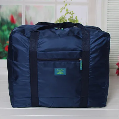 Новая модная Складная Большая поклажа, переносная Водонепроницаемая дорожная сумка, Женская дорожная сумка-Органайзер, сумки для путешествий, большие сумки для выходных - Цвет: Deep blue