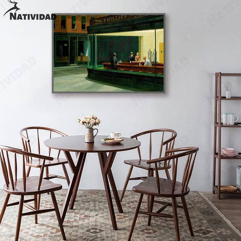 

Famous Portrait Nighthawk Canvas Canvas Poster Decorative Painting Living Room Mural Home Decoration Painting Posters Aesthetic