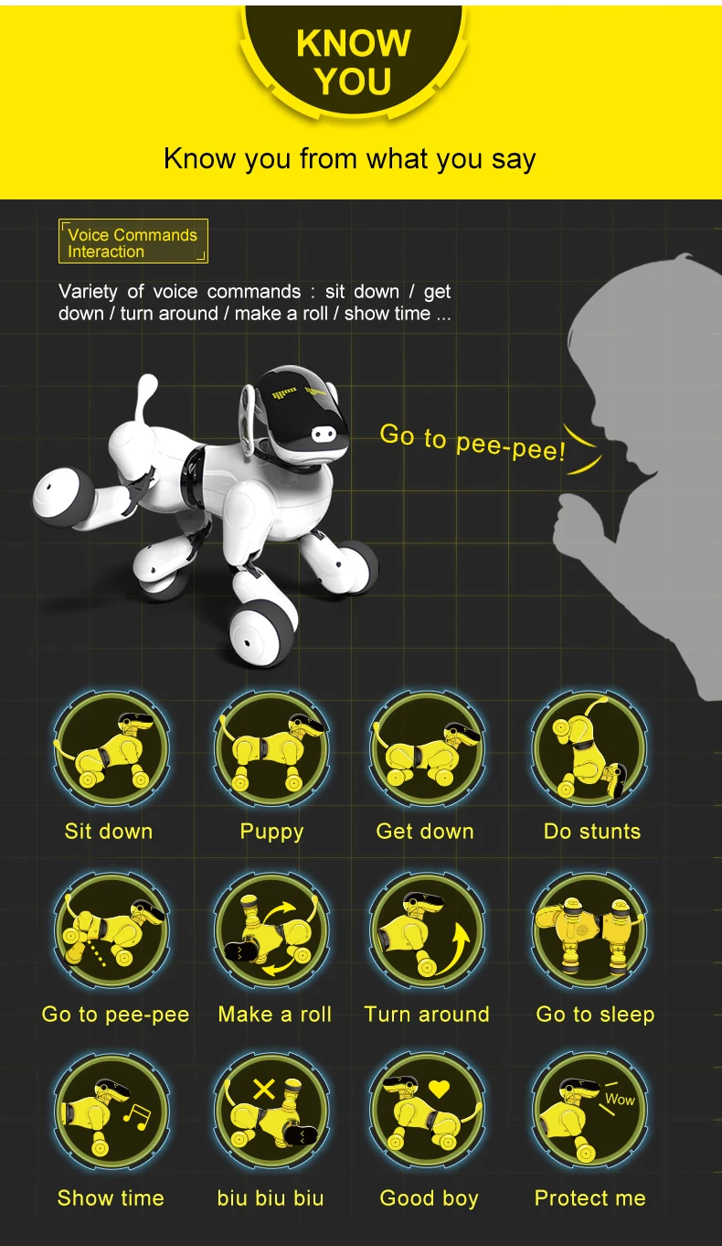 Игрушка собака 1803 управляемый голосом и приложением робот AI собака Bluetooth соединение Сенсорное движение умный электронный AI собака игрушка для детей подарок