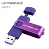 Hot WANSENDA USB Flash Drive 128GB OTG Pen Drive 16GB 32GB 64GB 256GB USB 3.0 Memory Stick High Speed 2 in 1 Pendrives