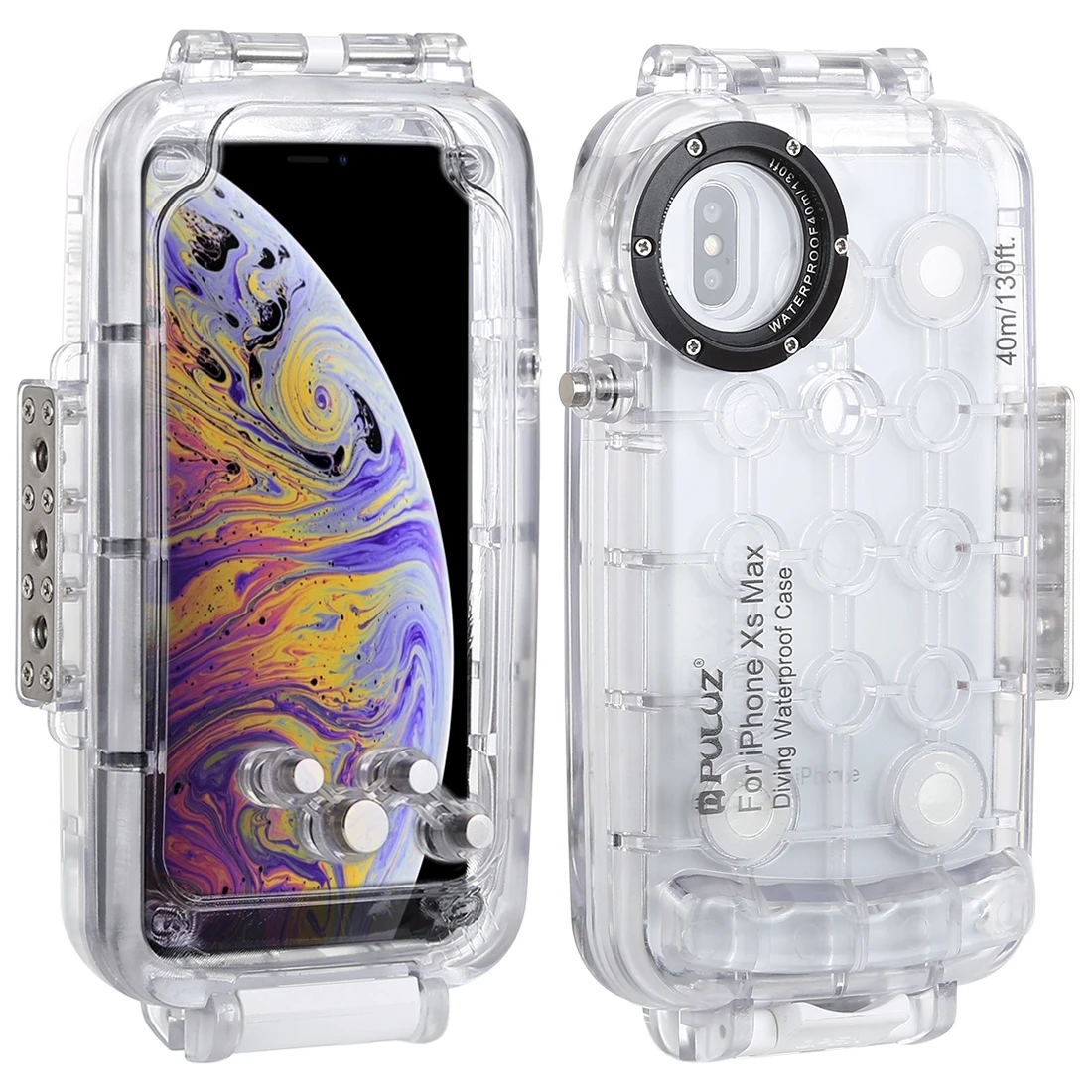 PULUZ 40 м водонепроницаемый чехол для iPhone XS Max Корпус чехол противоударный пыленепроницаемый Лыжный спорт дайвинг фото видеосъемка протектор