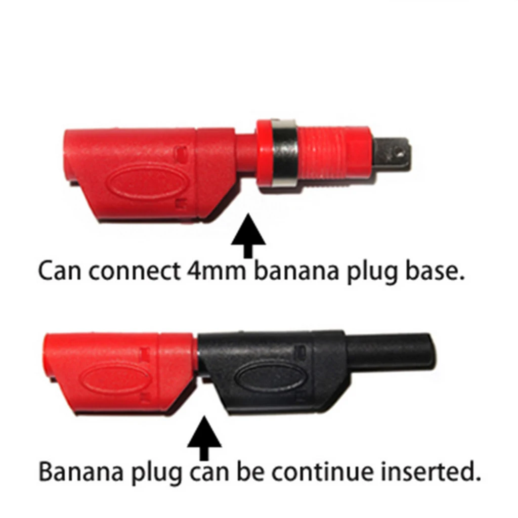 2pc BNC Q9 To Dual 4mm Stackable Shrouded Banana Plug Test Leads Probe Cable