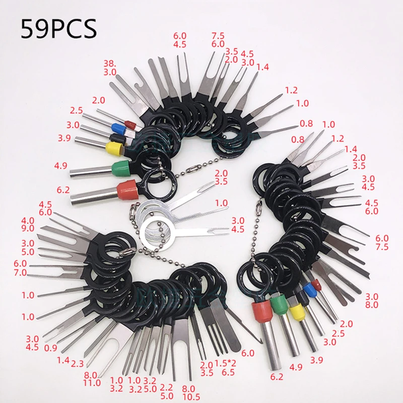 70 pcs/set Car Terminal Removal Tools Car Electrical Wiring Crimp Connector Pin Extractor Kit Auto Car Repair Hand Tool Plug Key