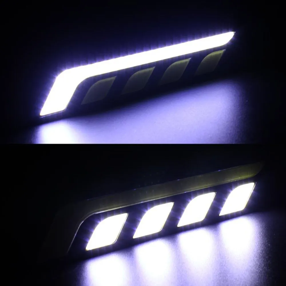 2 шт. универсальный 16 см Авто DRL дневные ходовые лампы противотуманные COB светодиодный водонепроницаемый водительский фонарь