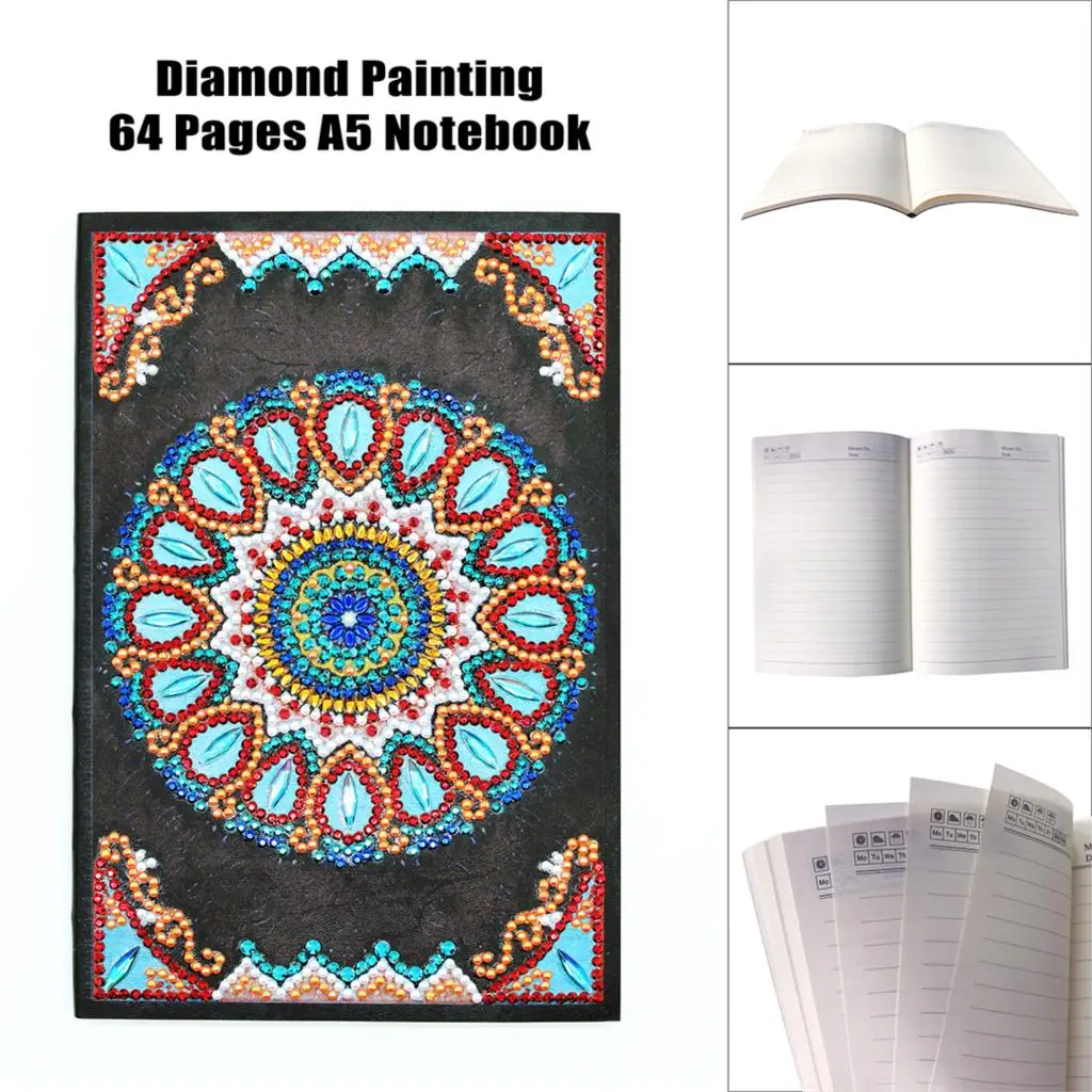 Dpsupr Diy Art Алмазный альбом для рисования дневник Полный Круглый Вышивка мозаикой из стразов A5 64 страницы сова с изображением павлиньей мандалы бабочки