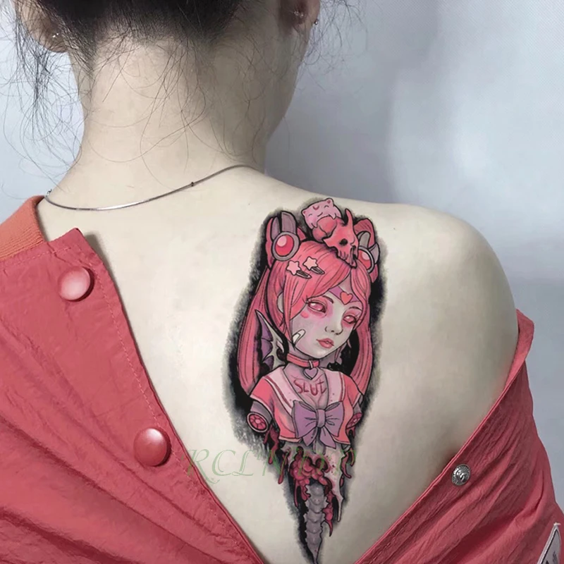 Waterproof Temporary Tattoo angel wing sexy girl arrow Sticker flash tatto fake tatoo large tattoos for women men lady - Цвет: Светло-желтый