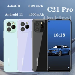 Smartphone Oukitel C21 Pro MT6762D 4GB 64GB 6.39 Inch HD 4000mAh Octa Core Android 11 Mobile Phone 21MP Real Camera Cell Phone