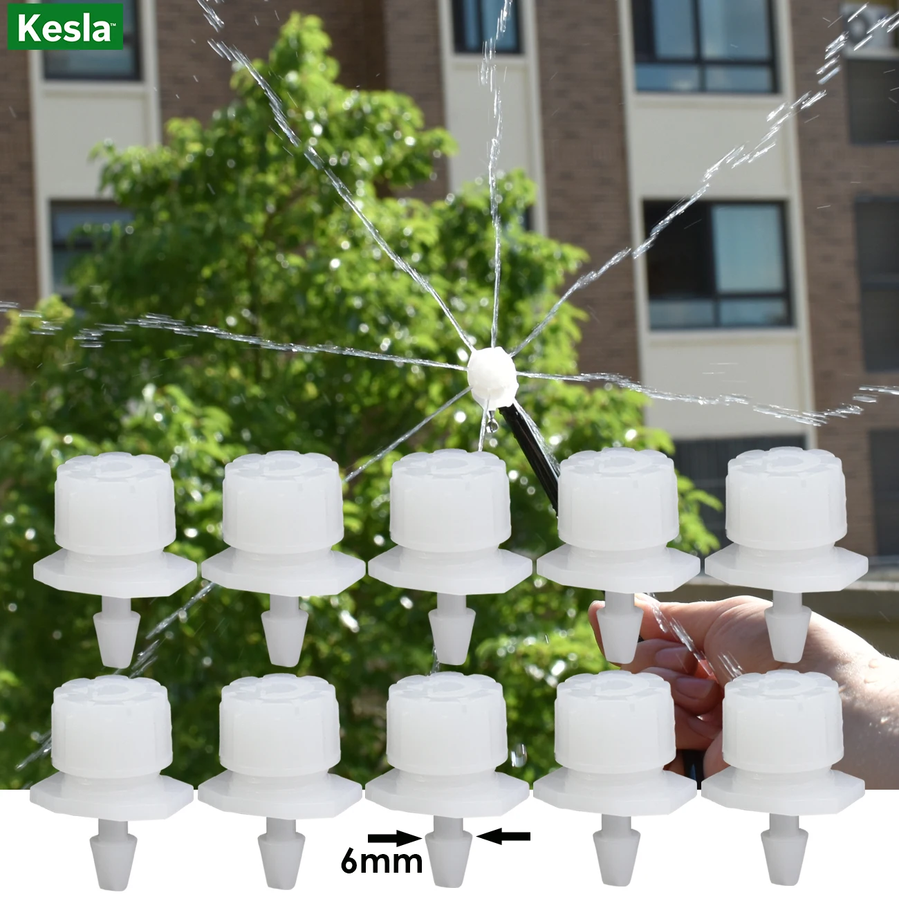 

KESLA 30-800X 4/7mm Green & Transparent Adjustable Dripper Garden 1/4'' Micro Emitter Irrigation Nozzle Greenhouse Yard Watering