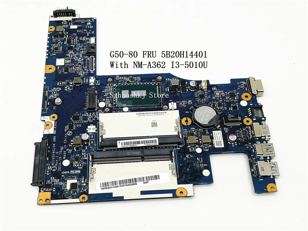 FRU 5B20H14401 материнская плата для ноутбука lenovo G50-80 ACLU3/ACLU4 UMA NM-A362 Rev1.0 W/i3-5010U cpu DDR3 100%