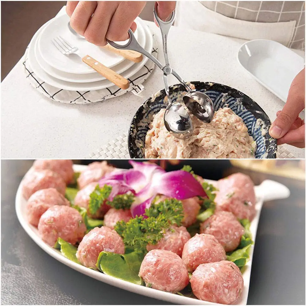 Stainless Steel Meatball Maker Meat Ballers Meatball Clip DIY Fish Meat Rice Ball Maker Meatballs Mold Home Kitchen Cooking Tool