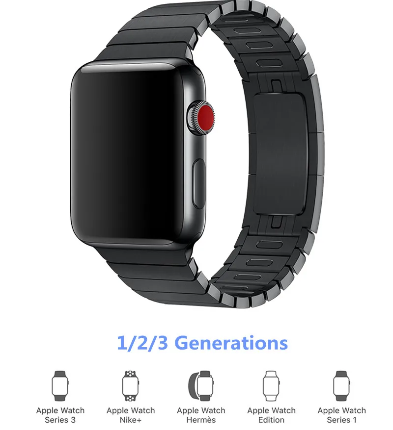 Ремешок с пряжкой для apple Watch band 4(iwatch 5) 44 мм 40 мм apple watch 3 2 1 42 мм 38 мм из нержавеющей стали 316L link gen.6th
