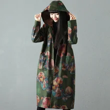 Новое поступление, английский стиль, шерстяное пальто с капюшоном, плотное флисовое теплое зимнее пальто с принтом, женская верхняя одежда, длинные зимние пальто DG625