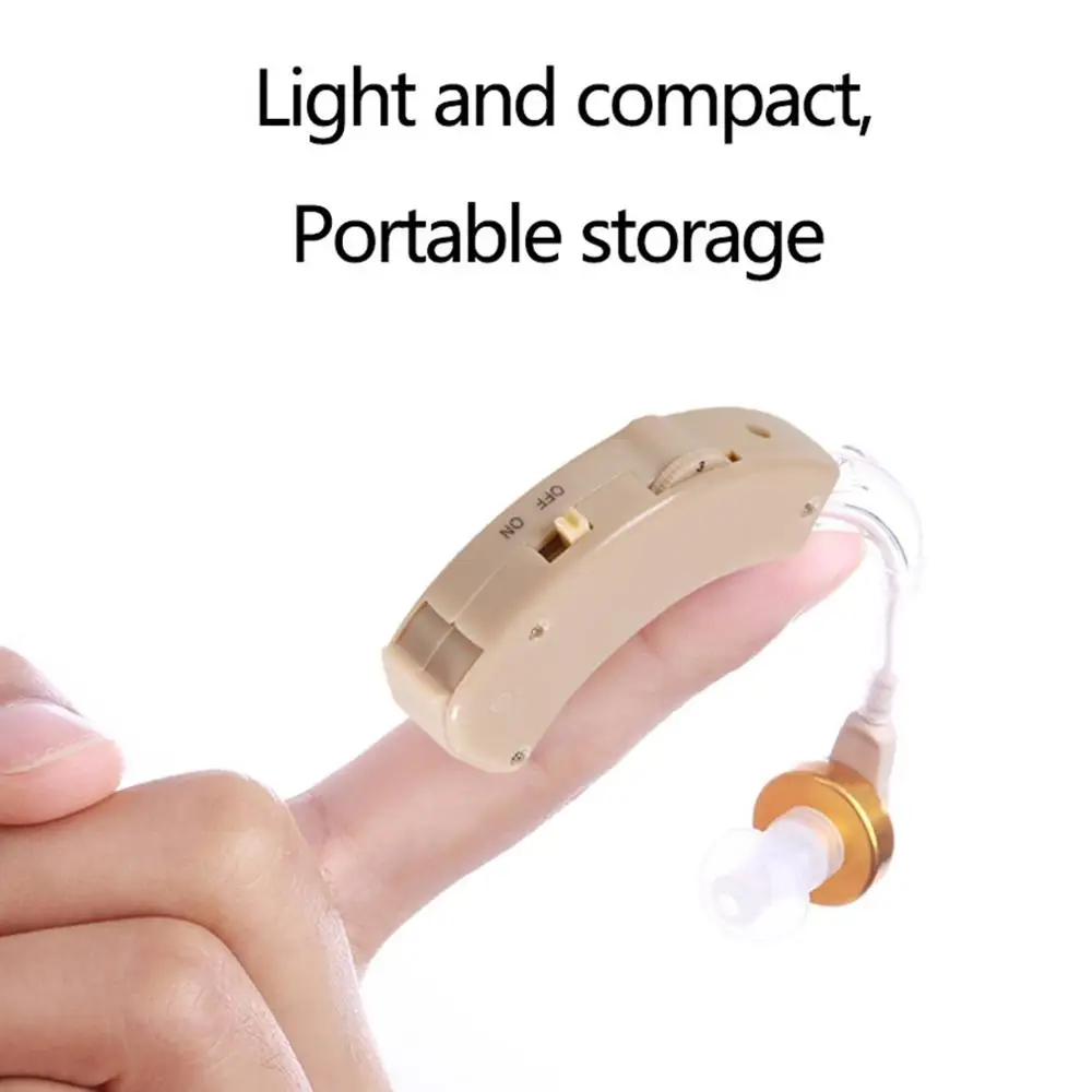 JZ-1088A2 Mini Hearing Aids Sound Voice Amplifier Hearing Aid Kit Behind Ear Care Adjustable Sound Enhancer For The Elderly Deaf