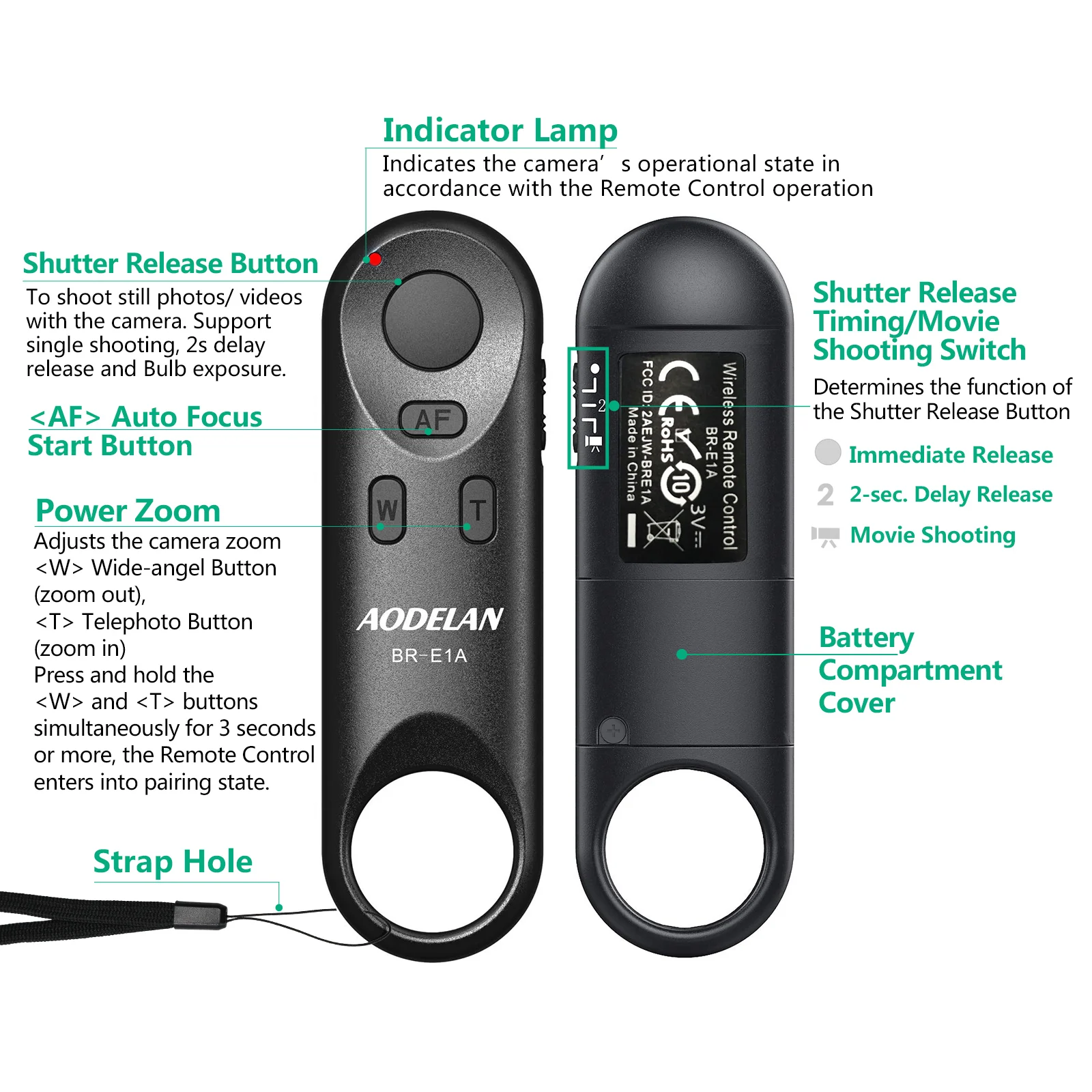 Controle Remoto sem Fio Bluetooth Liberação do Obturador Eos r7 r5 r3 rp 850d 6dii 90d 77d 800d 200d M200 Substituir Canon-br-e1 - Image 6