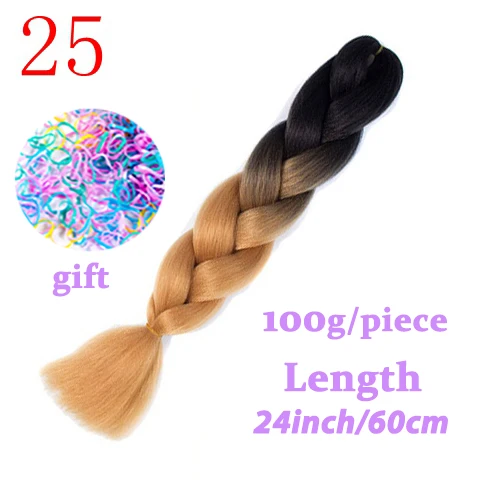 Hair Braid Synthetic Hair Extensions Jumbo False Braid Ombre Braiding Hair Pink Grey Blue Color Kanekalon - Цвет: #30