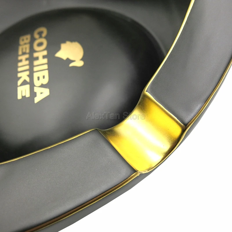 COHIBA, роскошная, 50-летняя серия, керамическая, тонкая, черная, фарфоровая, 3 золы, пепельница для сигар, для дома и офиса, держатель для сигар