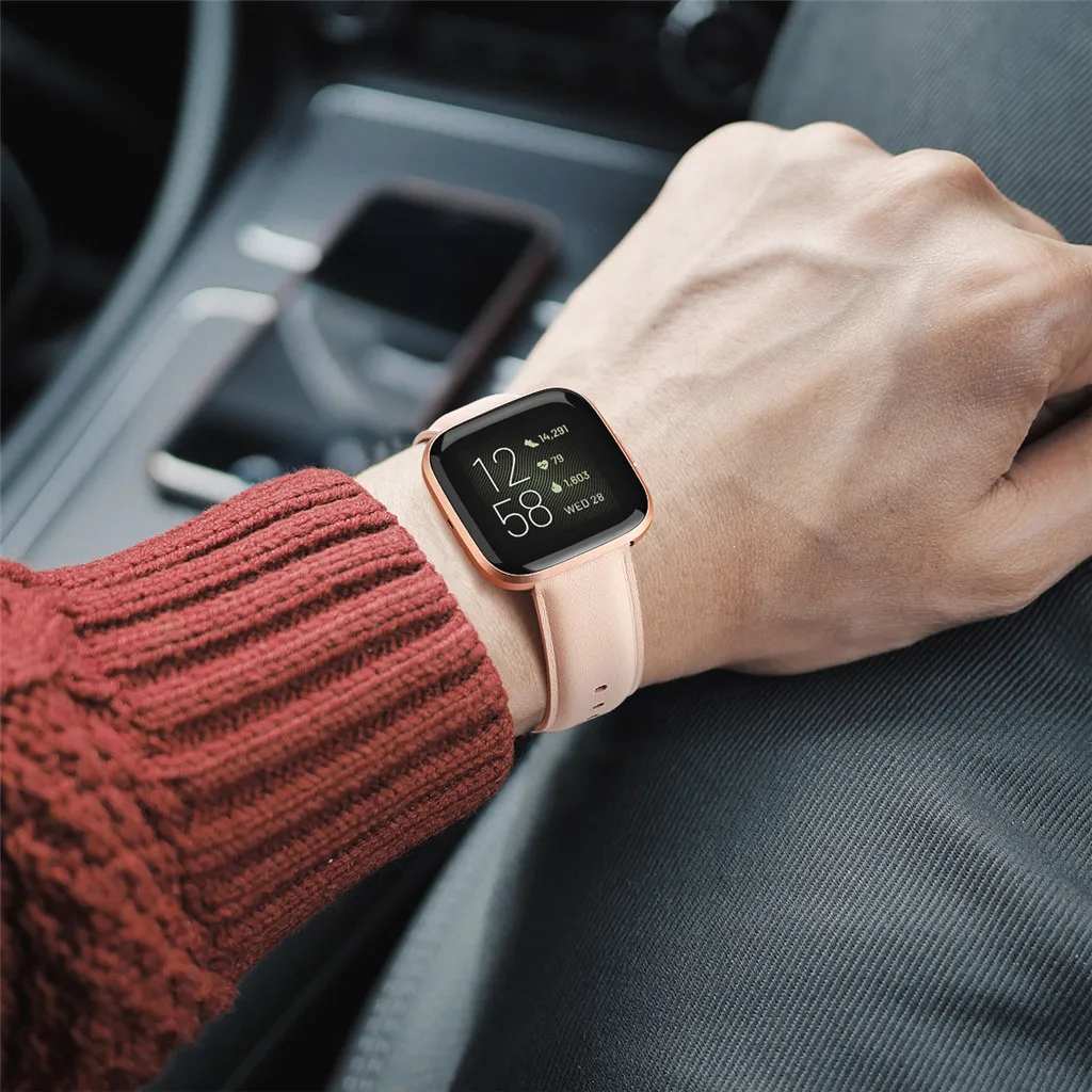 Замена браслета роскошный кожаный ремешок для Fitbit Versa/Versa 2/Lite Смарт часы носимые аксессуары Versa2#1129