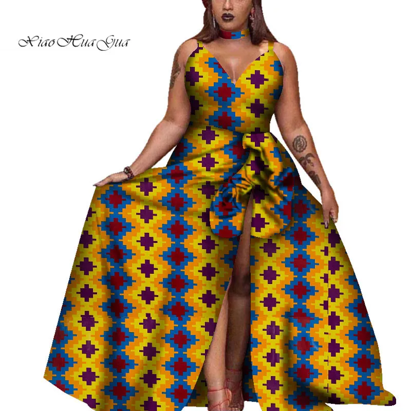 Ожерелье африканские платья для женщин Африканский Принт без рукавов вечерние платья Дашики размера плюс женская одежда 6XL WY4313 - Цвет: 13