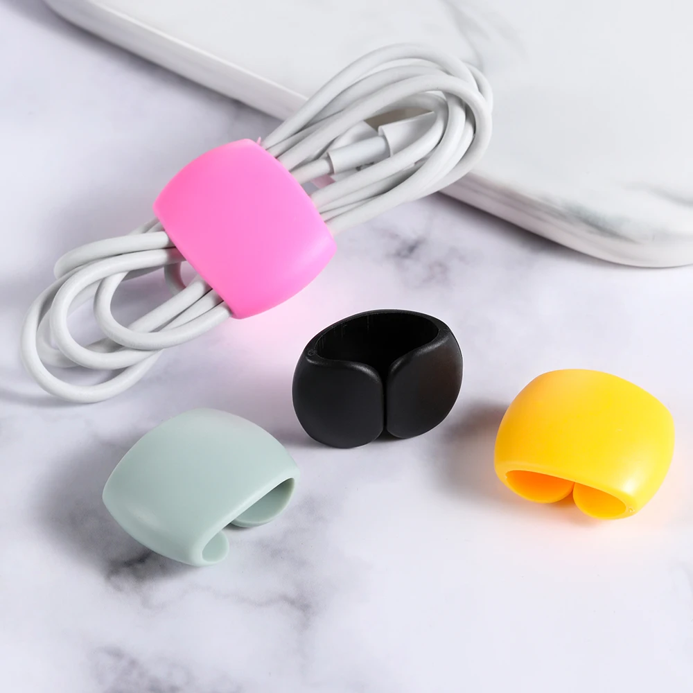 4 шт. устройство для сматывания кабеля, простой круглый зажим, Модный USB держатель для зарядного устройства, настольный аккуратный органайзер для проводов, шнур для настольного кабеля, фиксированный