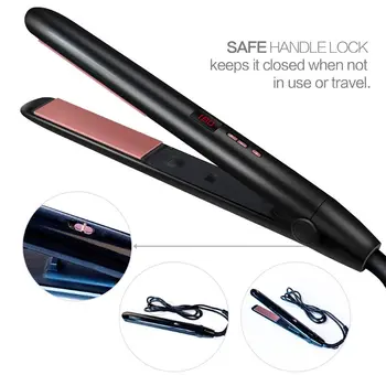 

2in1 Electric Tourmaline Ceramic Hair Straightener Flat Hair Curler Curling Iron