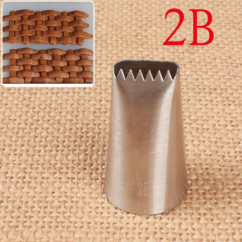 

#2B Basketweave Tip Stripe Metal Nozzles pastry Stainless Steel Icing Piping CupCake Decoration Tools Bakeware