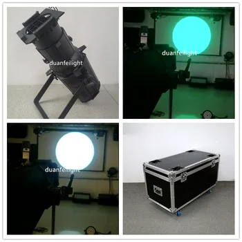 

With flycase 4pcs Professional Stage DMX512 200W RGBW COB LED Profile SpotLight
