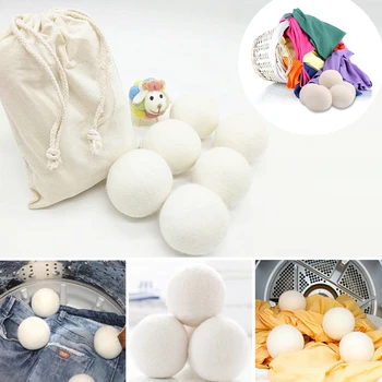 

1PC Laundry Clean Ball Reusable Natural Organic Laundry Fabric Softener Ball Premium Organic Wool Dryer Balls Home Washing