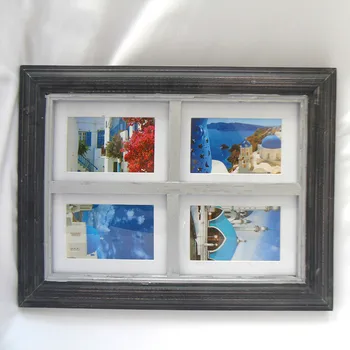 

Creative Photo Customization Of Korean Wedding Garment Retro Four-frame European Solid Wood Oil Frame And Family Furniture Wall