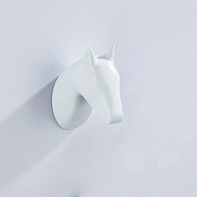 horse white Крючки для халатов вешалка для полотенец крючки для одежды пальто шляпа Сумка Крючки черный латунный настенный держатель для двери полотенца крюк аксессуары для ванной комнаты - Цвет: horse white