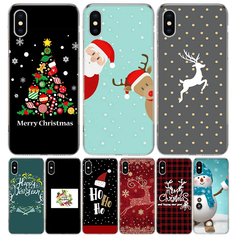 Рождественский чехол для телефона с новым годом iPhone 13 12 11 Pro Max 6X8 6S 7 Plus XS XR Mini 5S SE P 6P