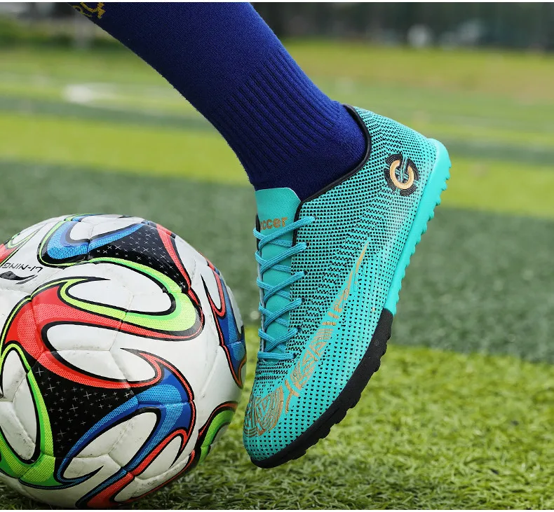 Уличная спортивная обувь для мужчин, Футбольная синяя футбольная обувь на шнуровке для продажи, Профессиональная футбольная обувь для мальчиков, chaussure homme Sport