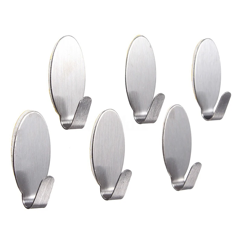 Promotion! 12pcs stainless steel Adhesive Kitchen Bathroom Wall Door Hook New | Дом и сад