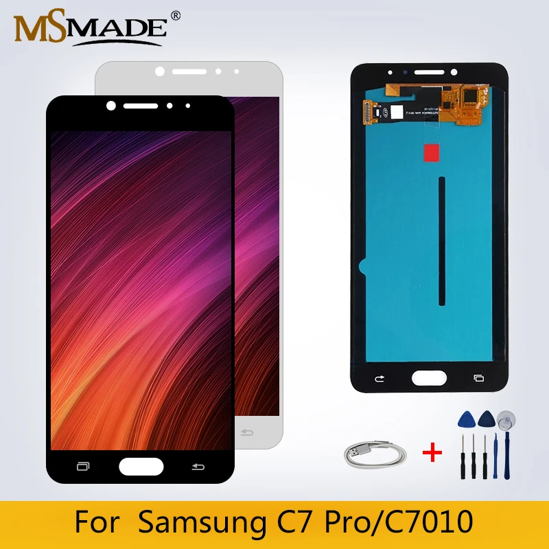 ЖК-дисплей для Samsung Galaxy C7 Pro C7010 ЖК-дисплей с сенсорным экраном дигитайзер Запасные части+ подарочные аксессуары