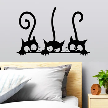 

Lovely Wall Stickers Three Cats Animal Wall Sticker Window Decals Mural DIY Decoration Removable waterproof sticker