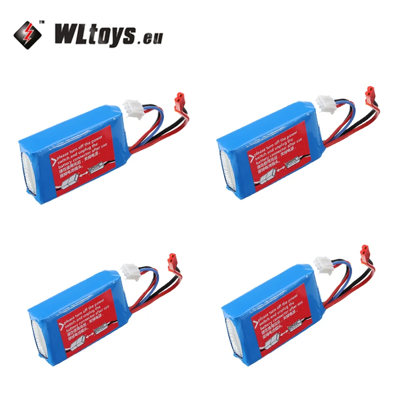 

1/2/4 PCS Wltoys 7.4V 1100mAh 20C 2S JST Plug Lipo Battery for A949 A959 A969 A979 1/18 RC Vehicles Cars Toys Model DIY Parts