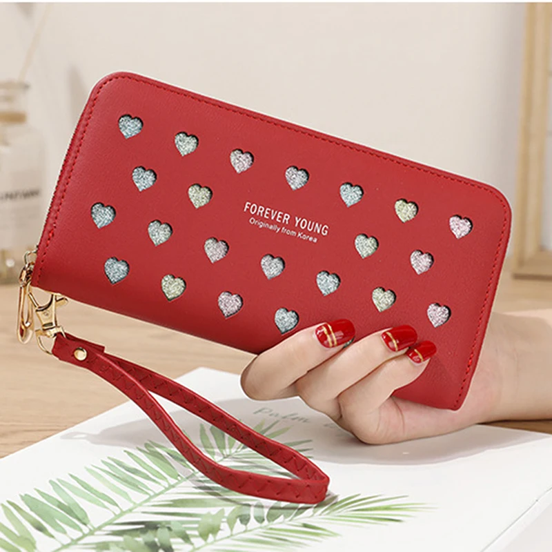 Женский кошелек на молнии, клатч Cartera Mujer, женский длинный милый кошелек из искусственной кожи, вместительные женские кошельки
